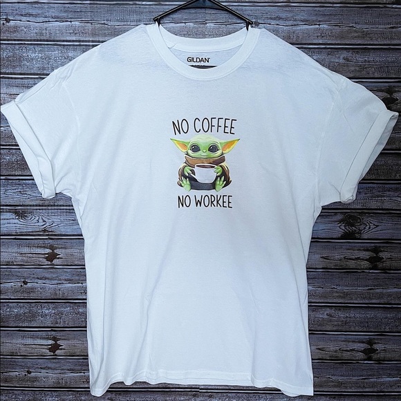 Tops - Baby Yoda T-Shirt No Coffee No Workee